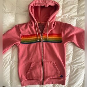 Aviator Nation 5 stripe zip up hoodie